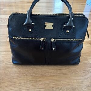Modalu Black Leather tote Bag with Gold Hardware